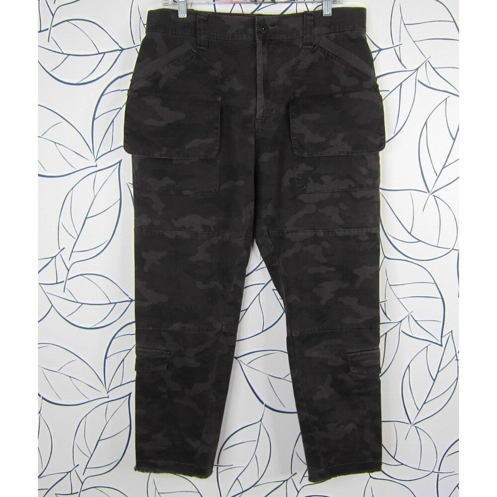 Hudson Jeans The Endeavor Gray Camo Relaxed Skinny Cargo Denim Pant Mens 36 x 28